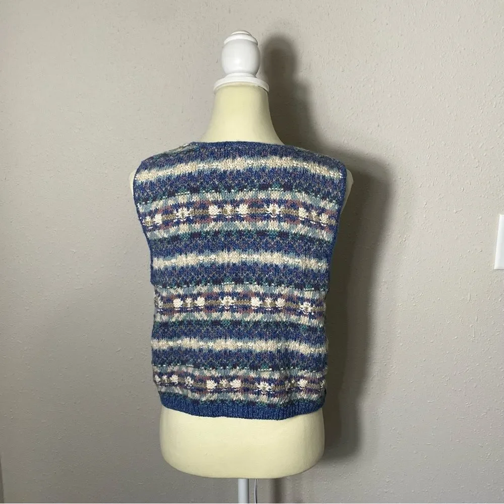 Vintage 90's L.L Bean Jacquard Fair Isle Knit Sweater Vest Women's Size Medium
